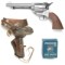 M1873 9MM BLANK FIRING OLD WEST REVOLVER SET NICKEL FINISH